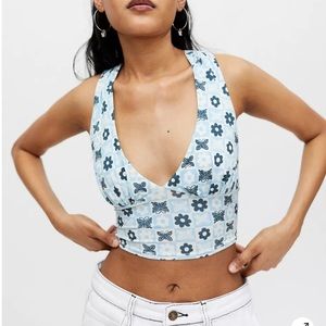 UO Phoenix Plunging Tie-Back Tank Top